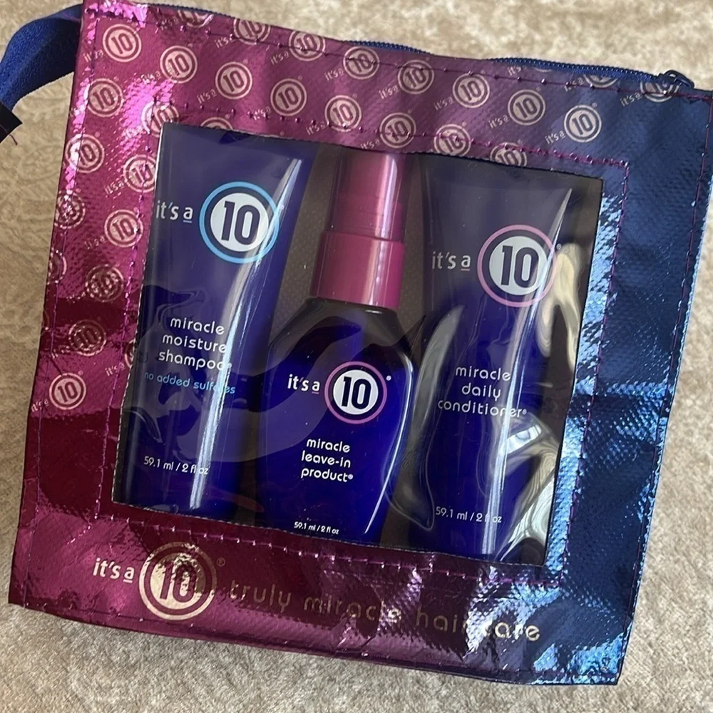 Brand New It’s a 10 Miracle Shampoo Conditioner Leave In Treatment Travel Kit